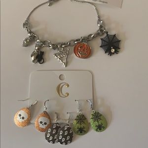 Charming Charlie halloween charm bracelet + 3 e/r